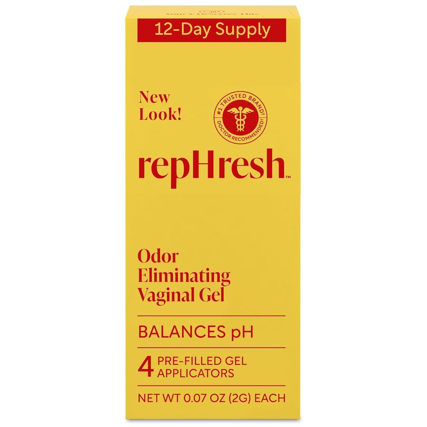 RepHresh Odor Eliminating Vaginal Gel – pH Balance, 4 Count, 0.7 oz
