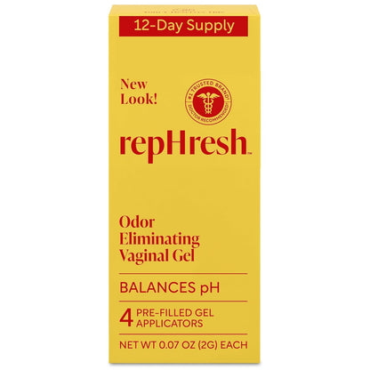 RepHresh Odor Eliminating Vaginal Gel – pH Balance, 4 Count, 0.7 oz