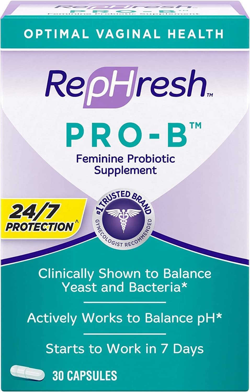 Rephresh Pro-B Probiotic Feminine Supplement - 3-Pack, 90 Capsules
