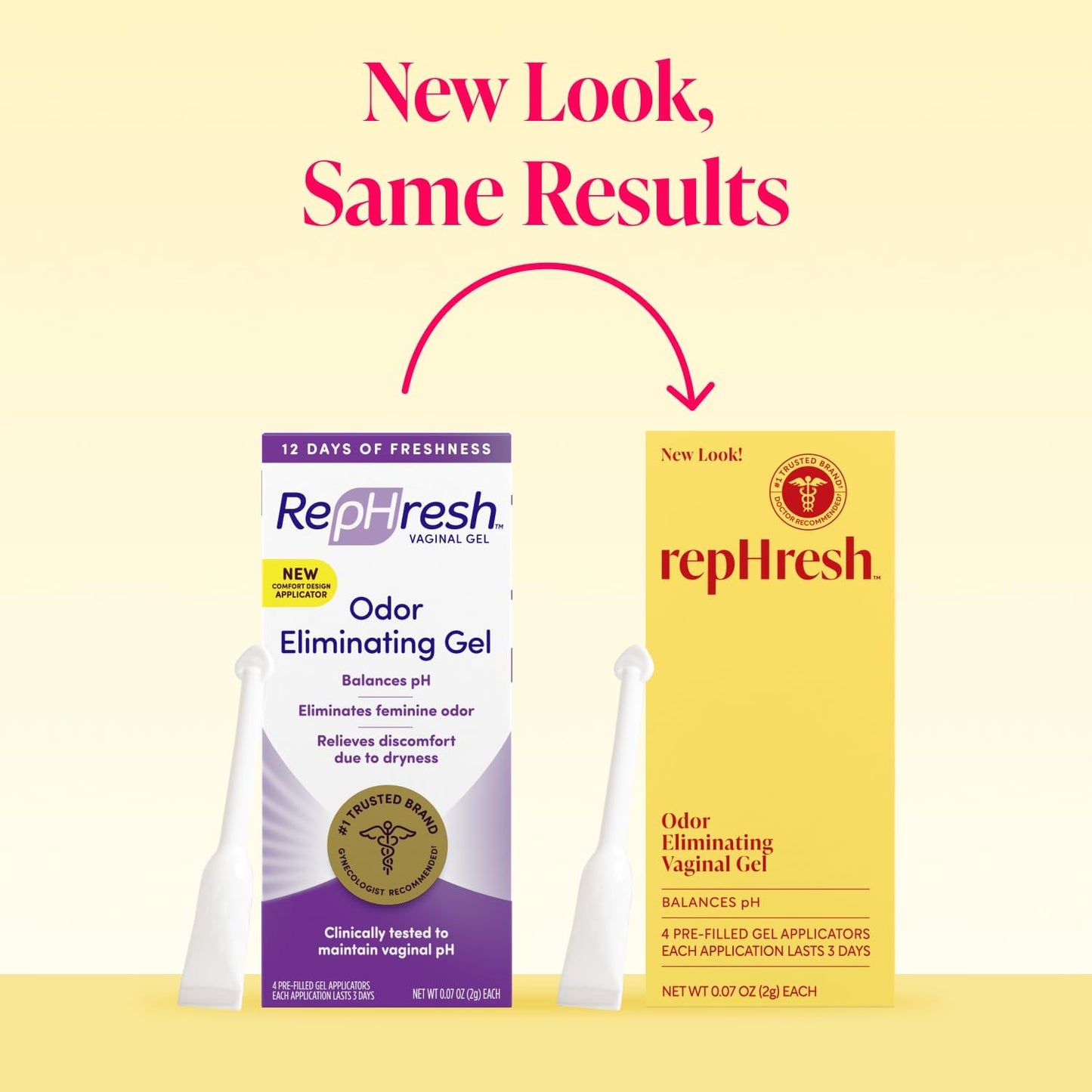 RepHresh Odor Eliminating Vaginal Gel – pH Balance, 4 Count, 0.7 oz