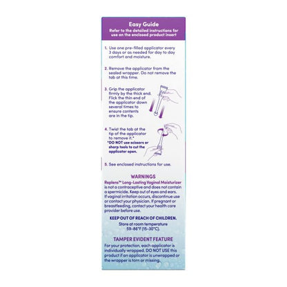 Replens Long-Lasting Vaginal Moisturizer (Pack of 2) – Estrogen & Fragrance Free