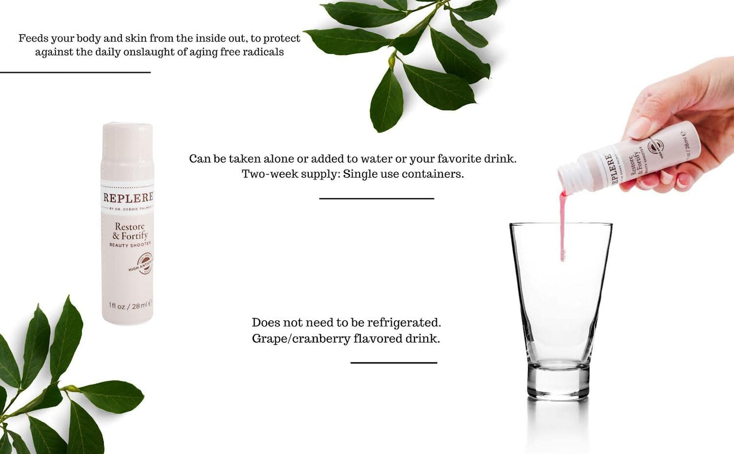 Replere All Natural Antioxidant Beauty Shooters with Vitamin C – 14 ct
