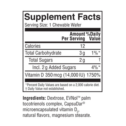 Replesta NX 14,000 IU Vitamin D3 - Weekly Chewable Wafer, Orange Flavor, Non-GMO | Pack of 2 (8 Tablets)