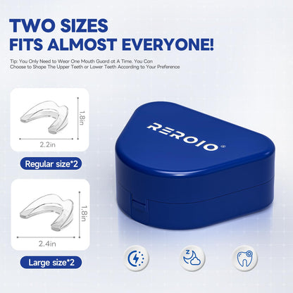 REROIO Night Mouth Guard for Teeth Grinding – 2-Size Adjustable Fit