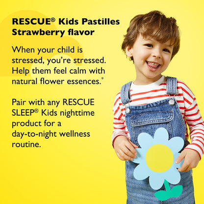 RESCUE Kids Pastilles – Natural Strawberry Stress Relief for Children | Calming Homeopathic Flower Essences