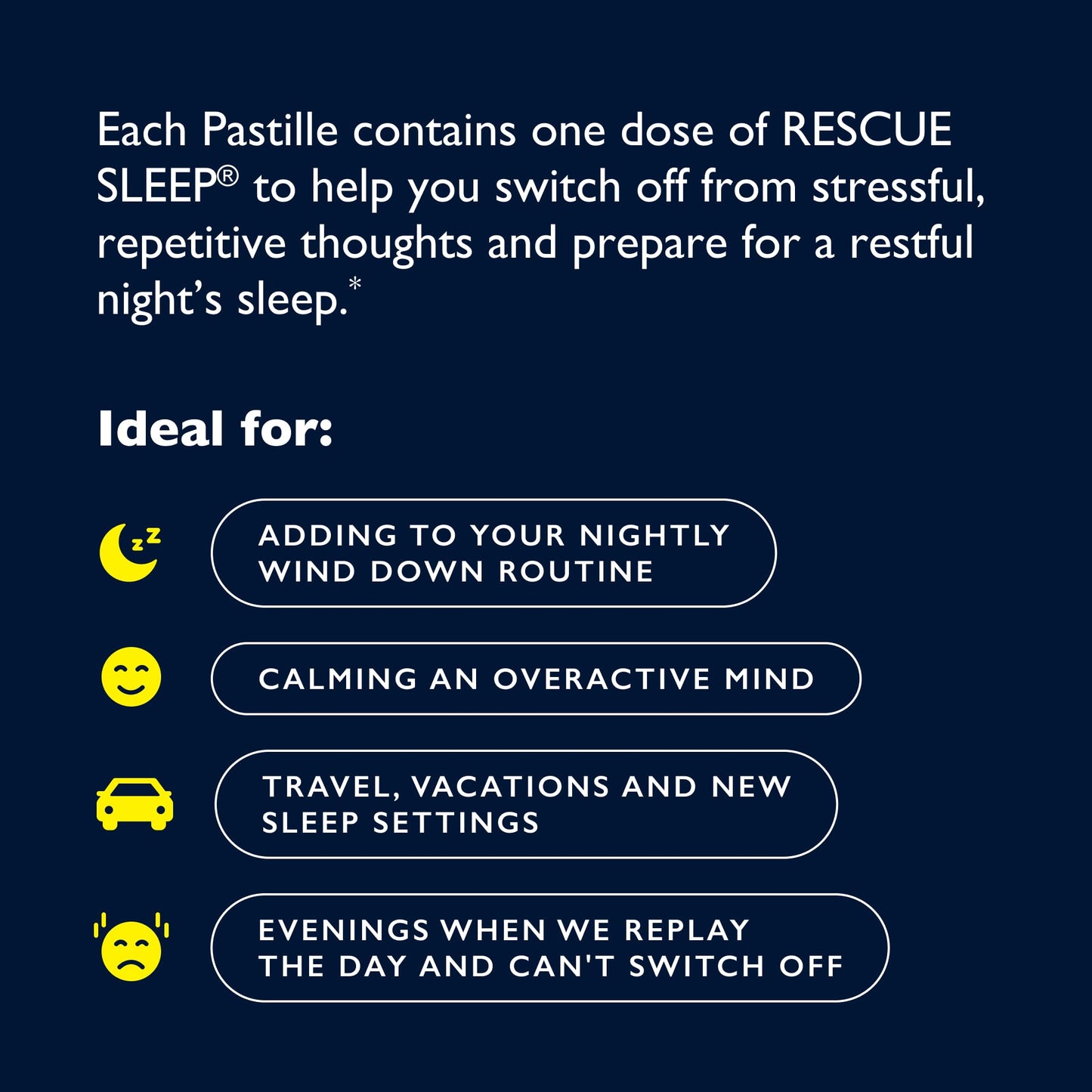 RESCUE Bach Sleep Pastilles – Black Currant, No Melatonin, Homeopathic Sleep Aid Lozenges (35 Count)
