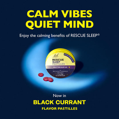 RESCUE Bach Sleep Pastilles – Black Currant, No Melatonin, Homeopathic Sleep Aid Lozenges (35 Count)