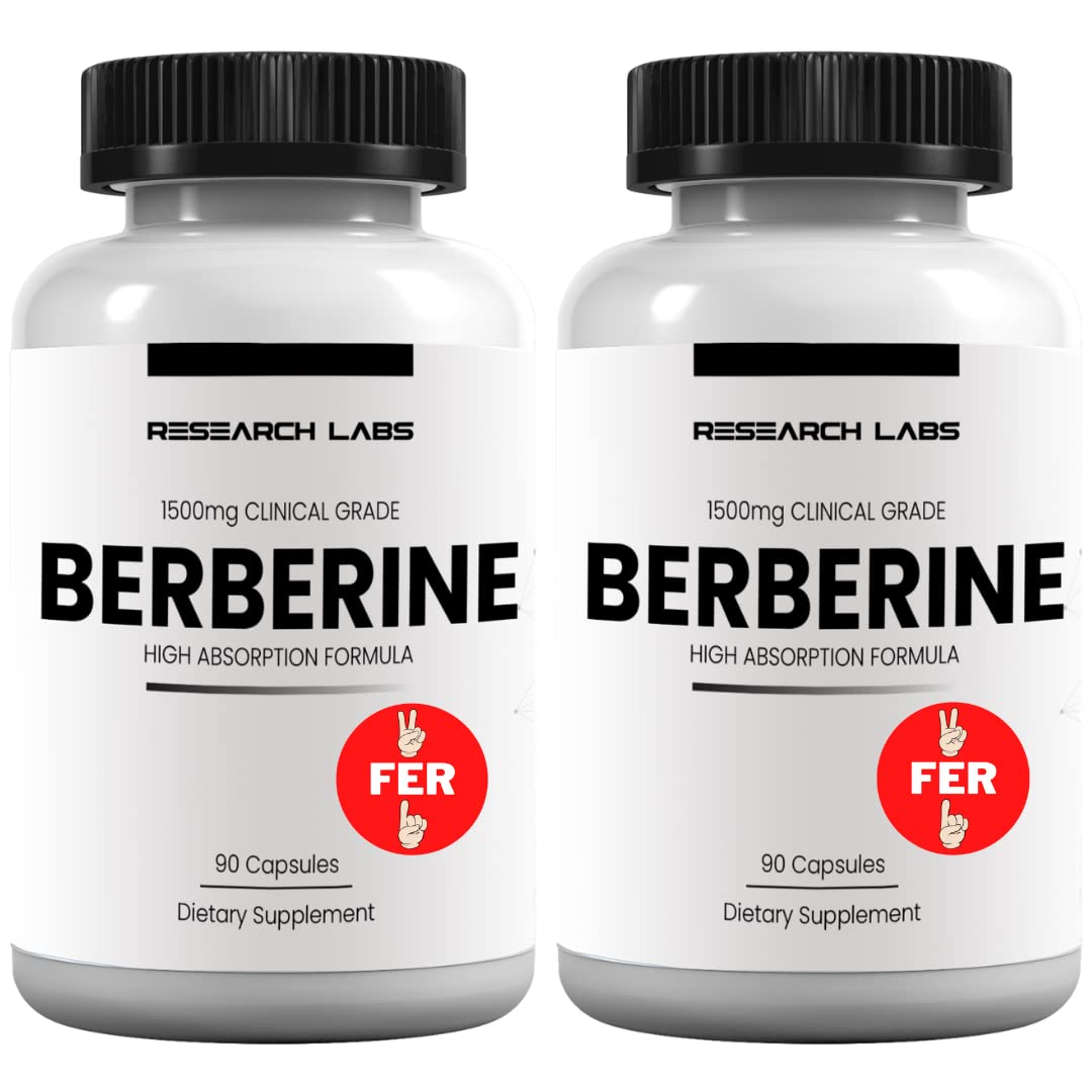 Research Labs Berberine 1500mg High Absorption – 180 Capsules | BerberQuil™