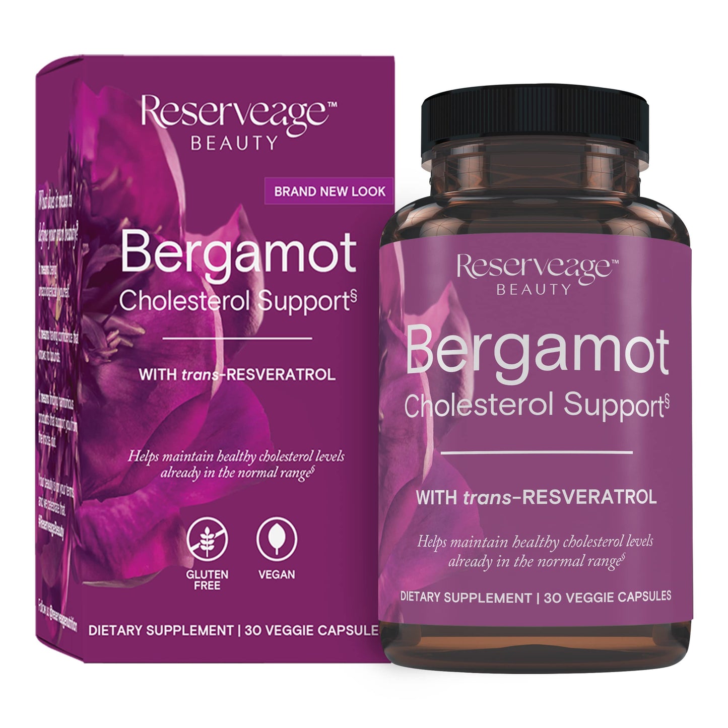 Reserveage Bergamot Cholesterol Support with Resveratrol – Heart Health Supplement | 30 Servings | Vegan & Non-GMO