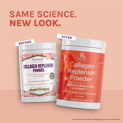 Reserveage Beauty Collagen Replenish Powder - No-Taste Collagen for Radiant Skin & Hair Growth - 8.25 oz