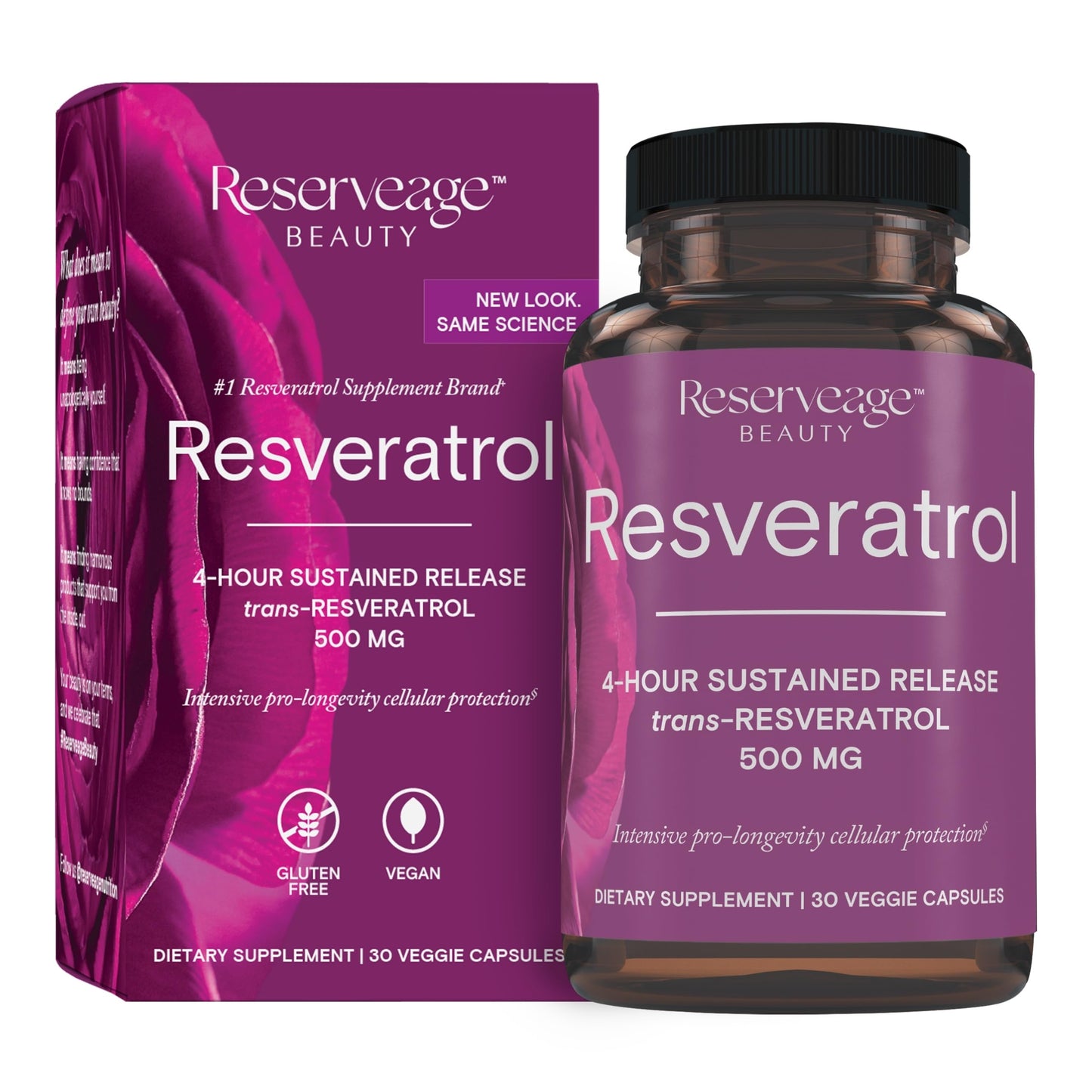 Reserveage Beauty Resveratrol 500 mg — Antioxidant Support for Heart & Aging