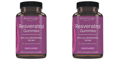 Reserveage Beauty Resveratrol Gummies 100 mg - Heart Health, Healthy Aging - Vegan 2-Pack