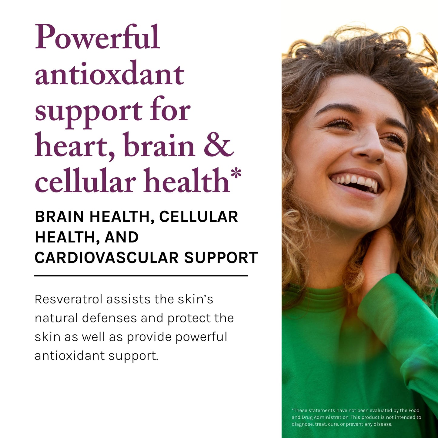 Reserveage Beauty Resveratrol Plus+ 1000 mg – Vegan, Gluten-Free Rapid-Release Capsules with Quercetin