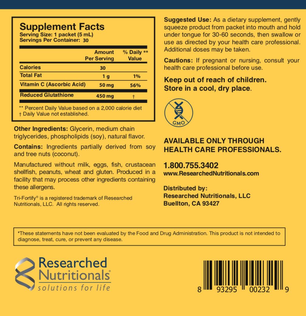 Researched Nutritionals Liposomal Glutathione 450mg + Colostrum & Mushrooms Immunity Duo