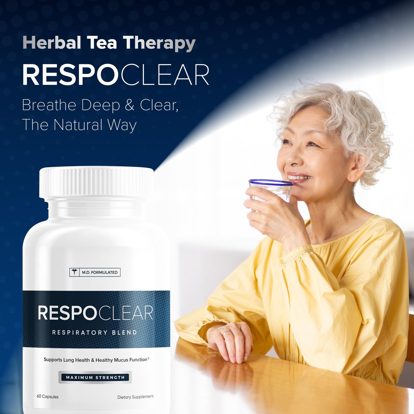 RespoClear 60 Caps – Herbal Respiratory Support, Lung Detox, Sinus Relief | NAC, Elderberry, Quercetin | GMO-Free, Made in USA