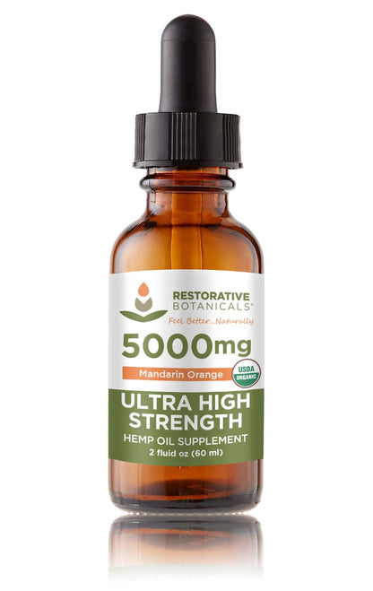 Restorative Botanicals Hemp Oil Drops 5000mg Mandarin Orange – USDA Organic
