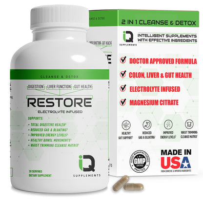 Restore 2-in-1 Colon Cleanse & Detox with Psyllium – Digestive Support