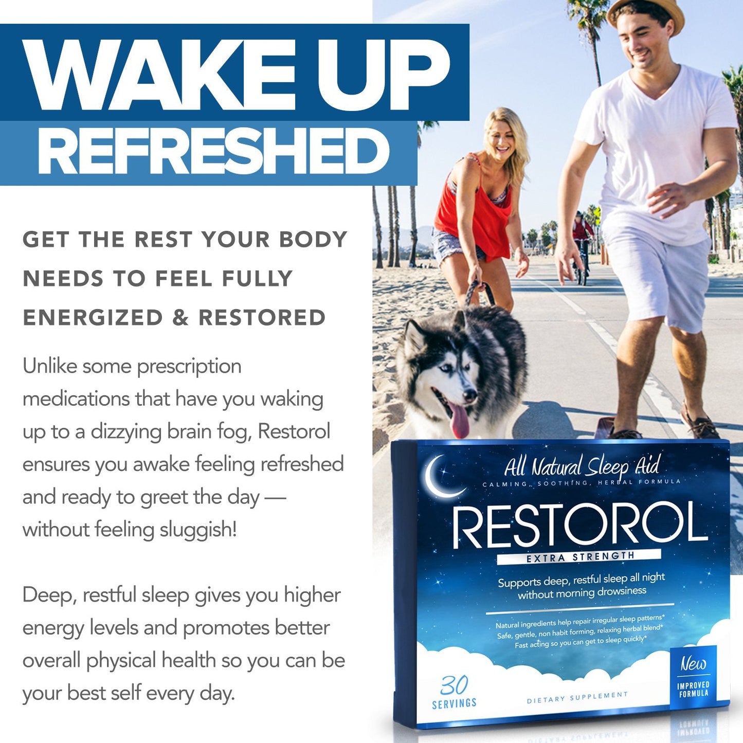 Restorol Natural Sleep Aid – Deep Restful Sleep (30 Count, Pack of 1)