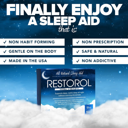 Restorol Natural Sleep Aid – Deep Restful Sleep (30 Count, Pack of 1)