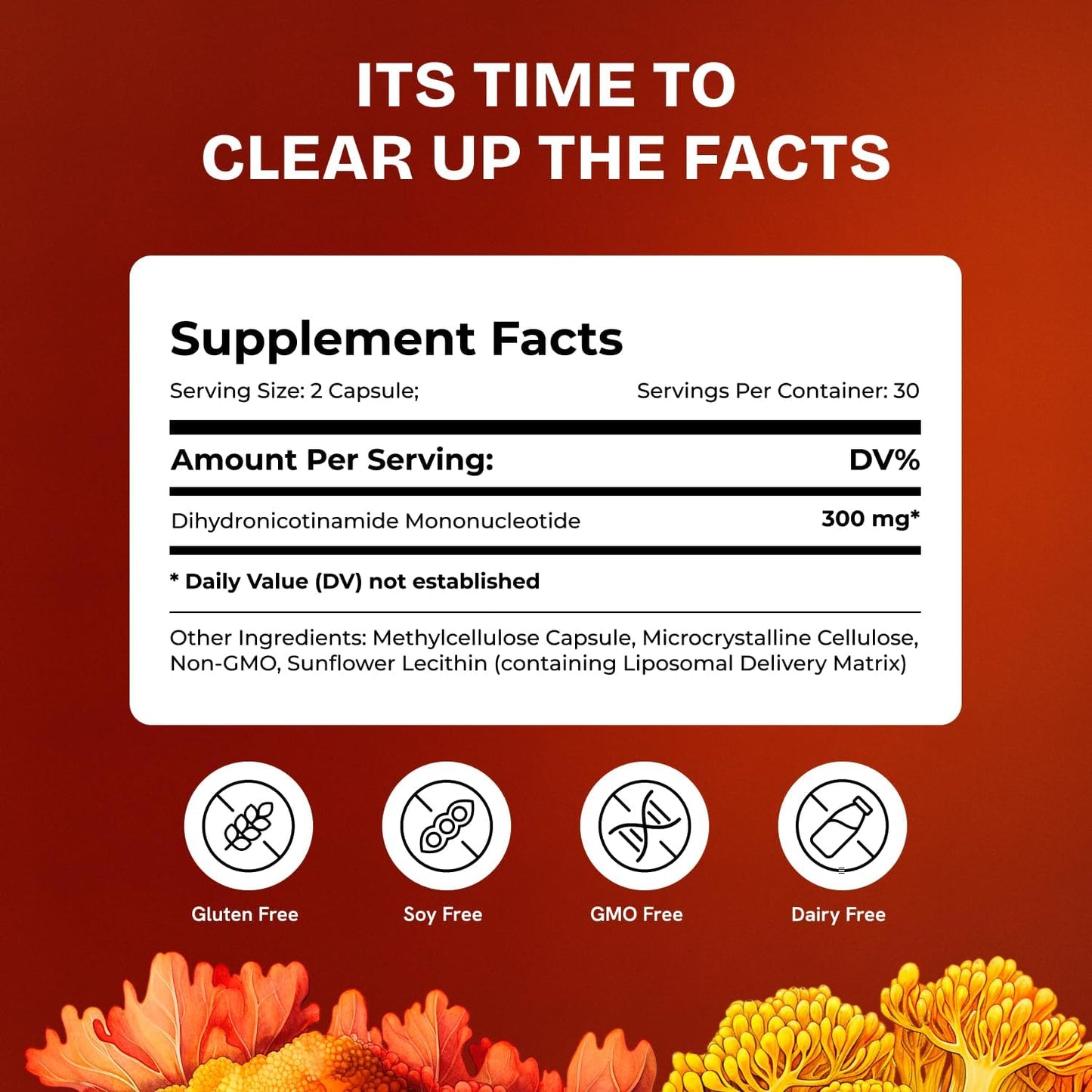 Resurrected Health Liposomal NMNH – NAD+ Support, 300 mg per Capsule, 60 Capsules (2 Packs)
