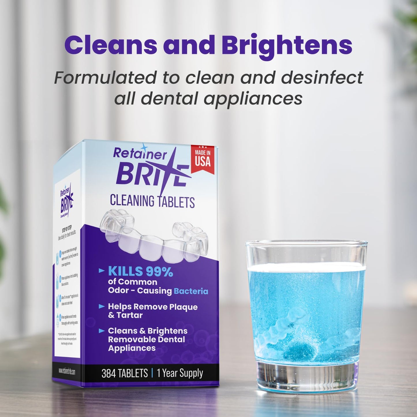 Retainer Brite – 384 Tablets (1 Year Supply) for Clear Aligners & Retainers