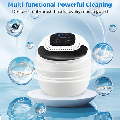 Retainer Cleaner 45kHz Ultrasonic – Dentures, Aligners, Jewelry, Portable (6 Modes)