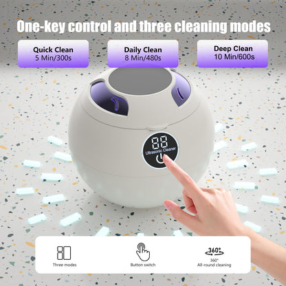 45kHz Ultrasonic Retainer Cleaner Machine – 3 Modes, IPX6 Waterproof, 200ml