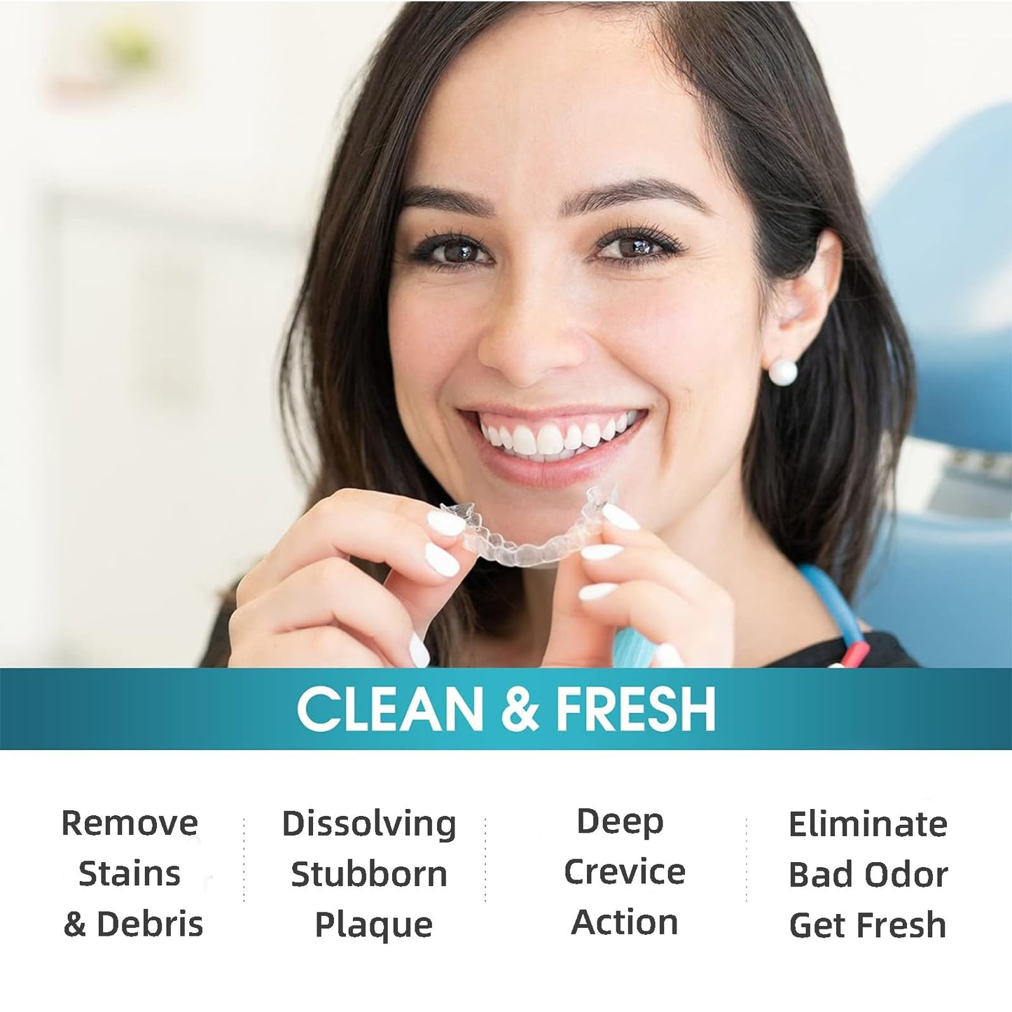 Retainer Cleaner Tablets – Invisalign Cleaner, Denture Cleaning Tablets, 3-Month Supply | Y-Kelin