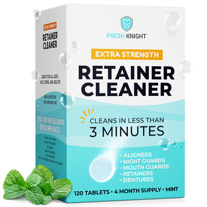 Retainer Cleaner Tablets 120 | Invisalign, Denture & Dental Appliance Cleaner - 4 Month Supply