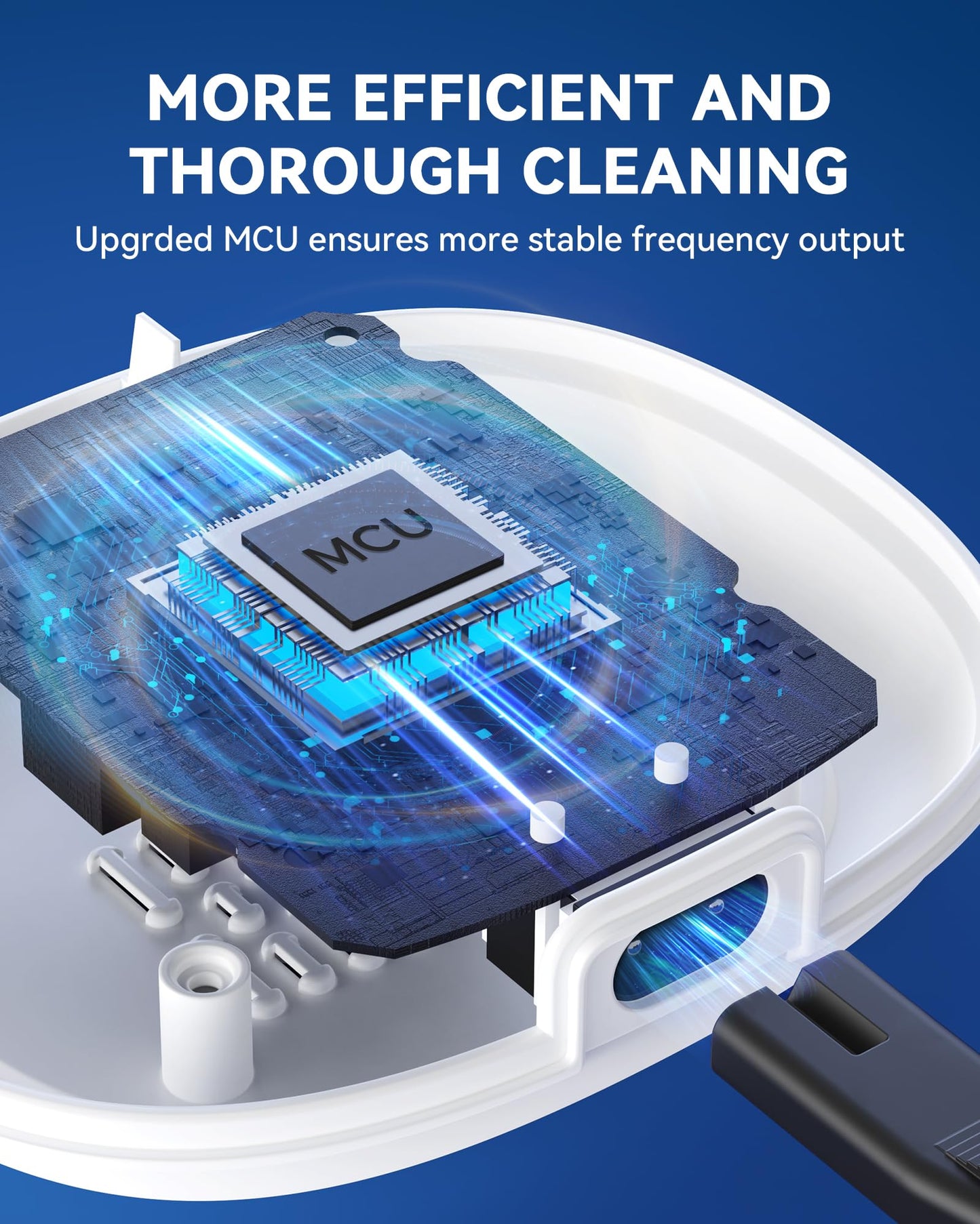 Retainer Cleaner with Upgraded MCU — 30W/45kHz Ultrasonic, 230ml Portable (White)