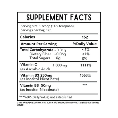 Revitalize Wellness Kids Defense Powder - 1000 mg Vitamin C, 250 mg B3, Fruit Punch, 120 Servings
