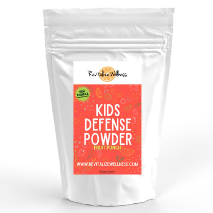 Revitalize Wellness Kids Defense Powder - 1000 mg Vitamin C, 250 mg B3, Fruit Punch, 120 Servings