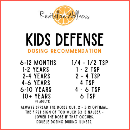 Revitalize Wellness Kids Defense Powder - 1000 mg Vitamin C, 250 mg B3, Fruit Punch, 120 Servings