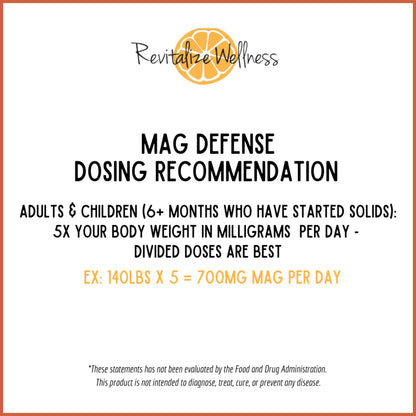 Revitalize Mag Defense Powder: 200 mg Magnesium Glycinate, 60 Servings