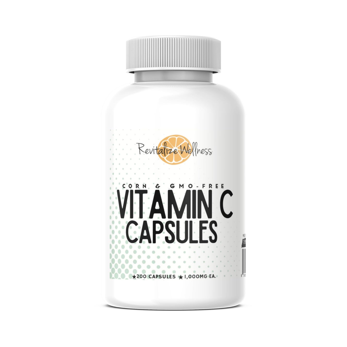 Revitalize Wellness Vitamin C Capsules – 1000 mg, 200 Servings, Pure & GMO-Free