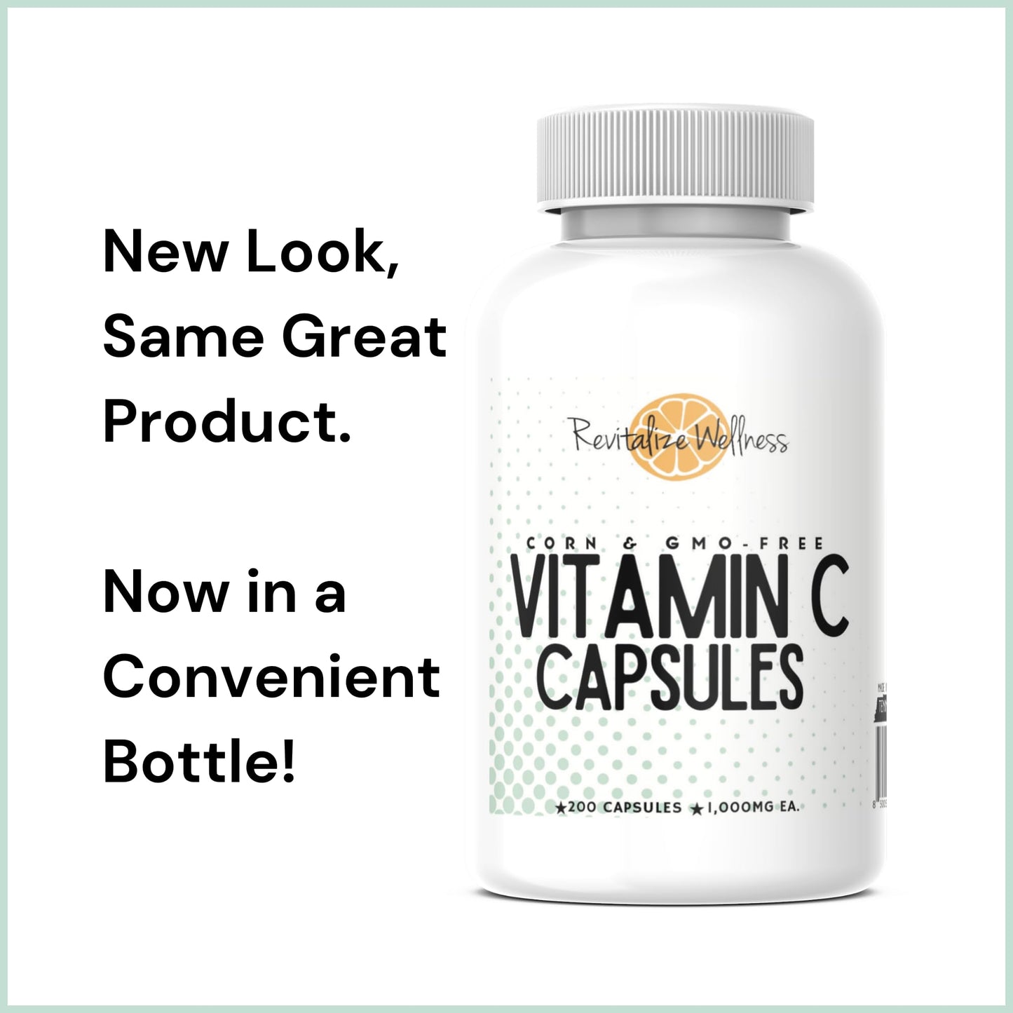 Revitalize Wellness Vitamin C Capsules – 1000 mg, 200 Servings, Pure & GMO-Free