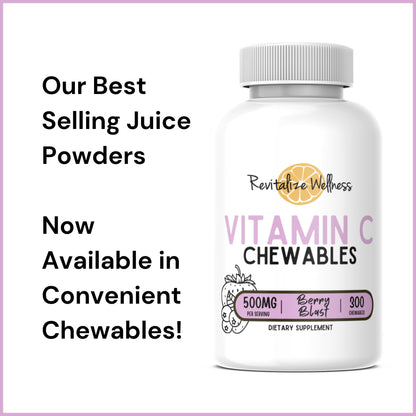Revitalize Wellness Vitamin C Chewables - 500 mg per Serving | Berry Blast (60 Servings)