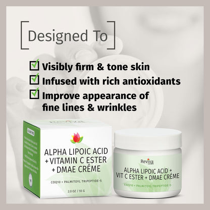 Reviva Labs Alpha Lipoic Acid Vitamin C Ester DMAE Cream 2 oz