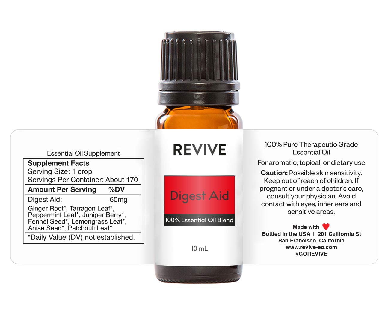 Digest Aid Essential Oil Blend by Revive Essential Oils - 100% Pure Therapeutic Grade