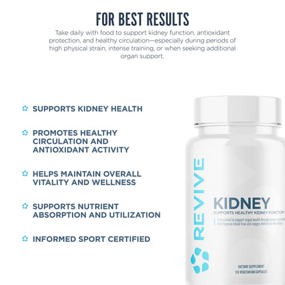 Revive MD Kidney Support – Plant-Based Kidney Detox Capsules | 135 Vegetarian Capsules (45 Servings)