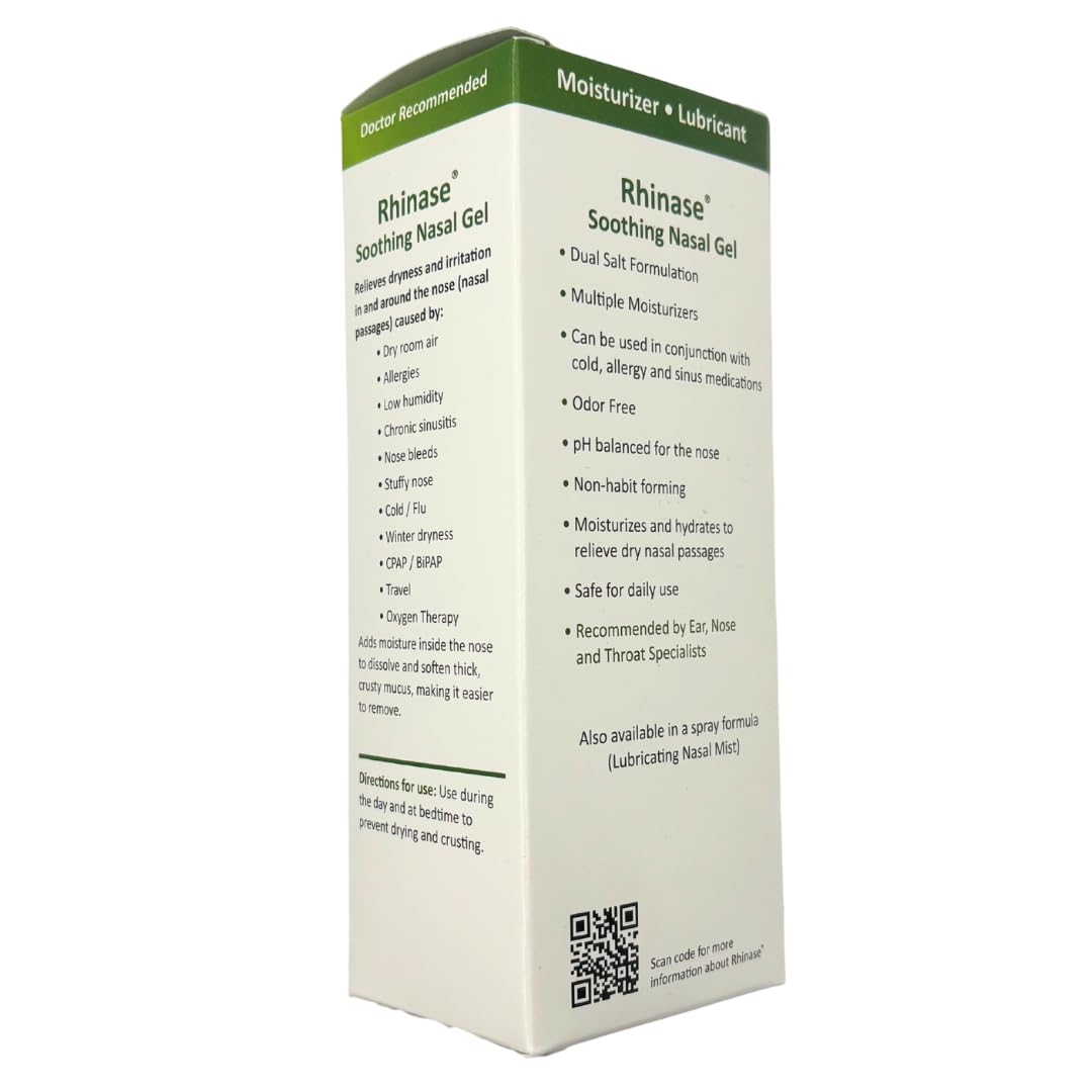Rhinase Allergy Relief Nasal Gel – Dual Salt, Steroid-Free Moisturizing Gel (1 oz)
