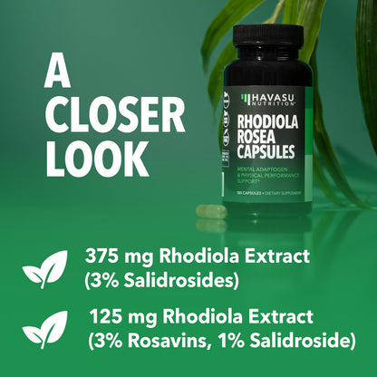 Rhodiola Rosea Supplement - 3% Salidrosides, 4-Month Supply