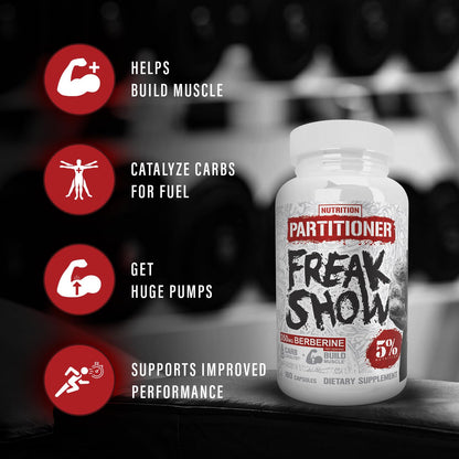 5% Nutrition Rich Piana Freak Show – Muscle Builder (Berberine, Gymnema Sylvestre, Banaba) 180 Capsules