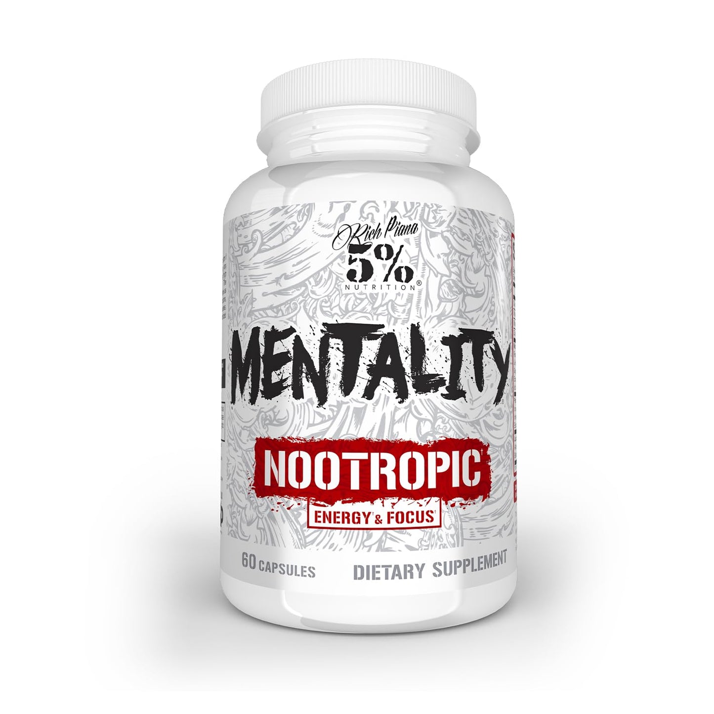 5% Nutrition Rich Piana Mentality Nootropic Blend – Brain Booster (60 Capsules)