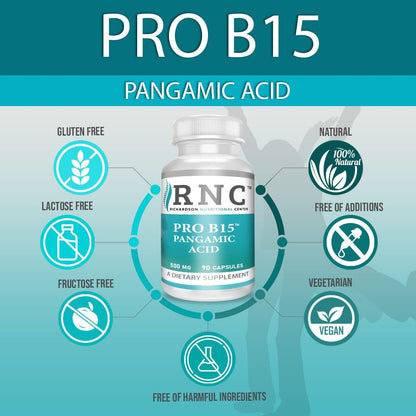 Richardson Nutritional Center B15 Complete Extra Strength – Pangamic Acid (DMG, TMG) 500mg, 90 VCaps