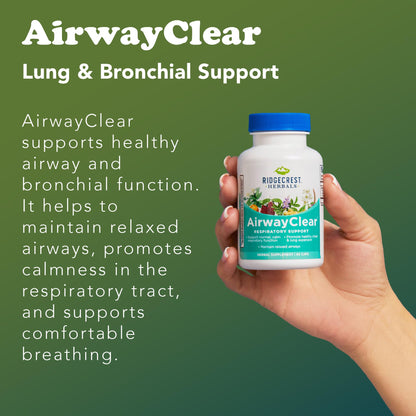 Ridgecrest AirwayClear – Lung Health & Breathing Support (60 Vegan Caps, Gluten Free)