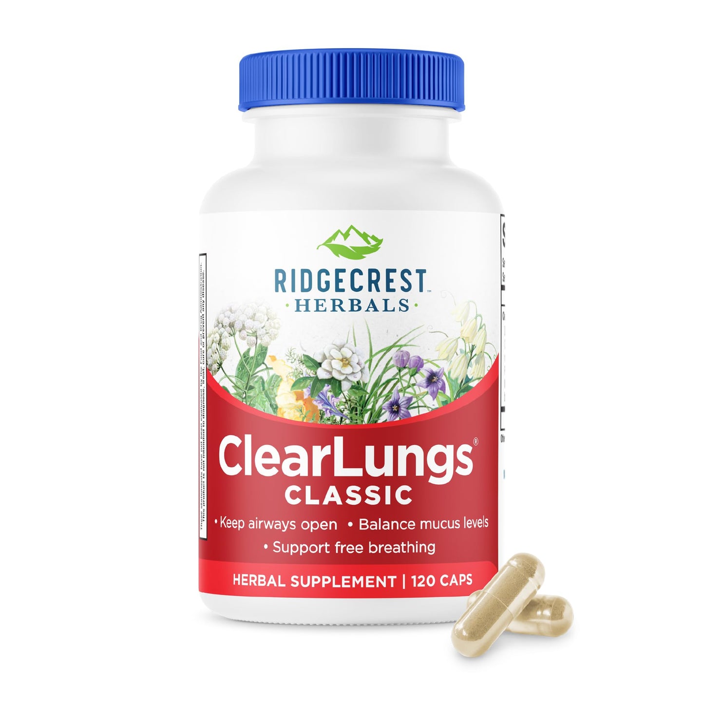 Clear Lungs Classic Red Label by RidgeCrest Herbals | 120 Capsules
