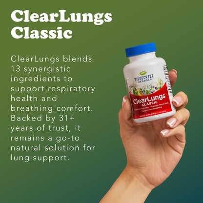Clear Lungs Classic Red Label by RidgeCrest Herbals | 120 Capsules