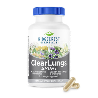 Ridgecrest ClearLungs Sport – Oxygen & Lung Support Formula (Cordyceps, Rhodiola, Eleuthero, 60 Veg Caps)