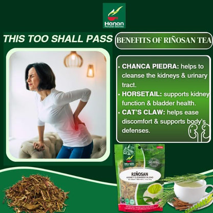 Hanan Riñosan Herbal Blend – Kidney Cleanse Tea 1.8 oz (50 g) with Chanca Piedra, Horsetail & Cat's Claw